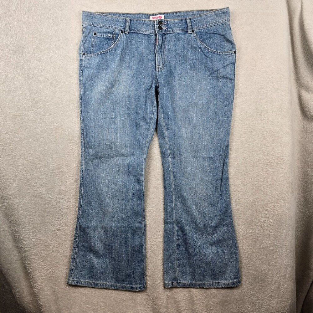 Dear AB Jeans Womens Size 18S Flap Pockets Light Wash Flare Bootcut Boho Chic
